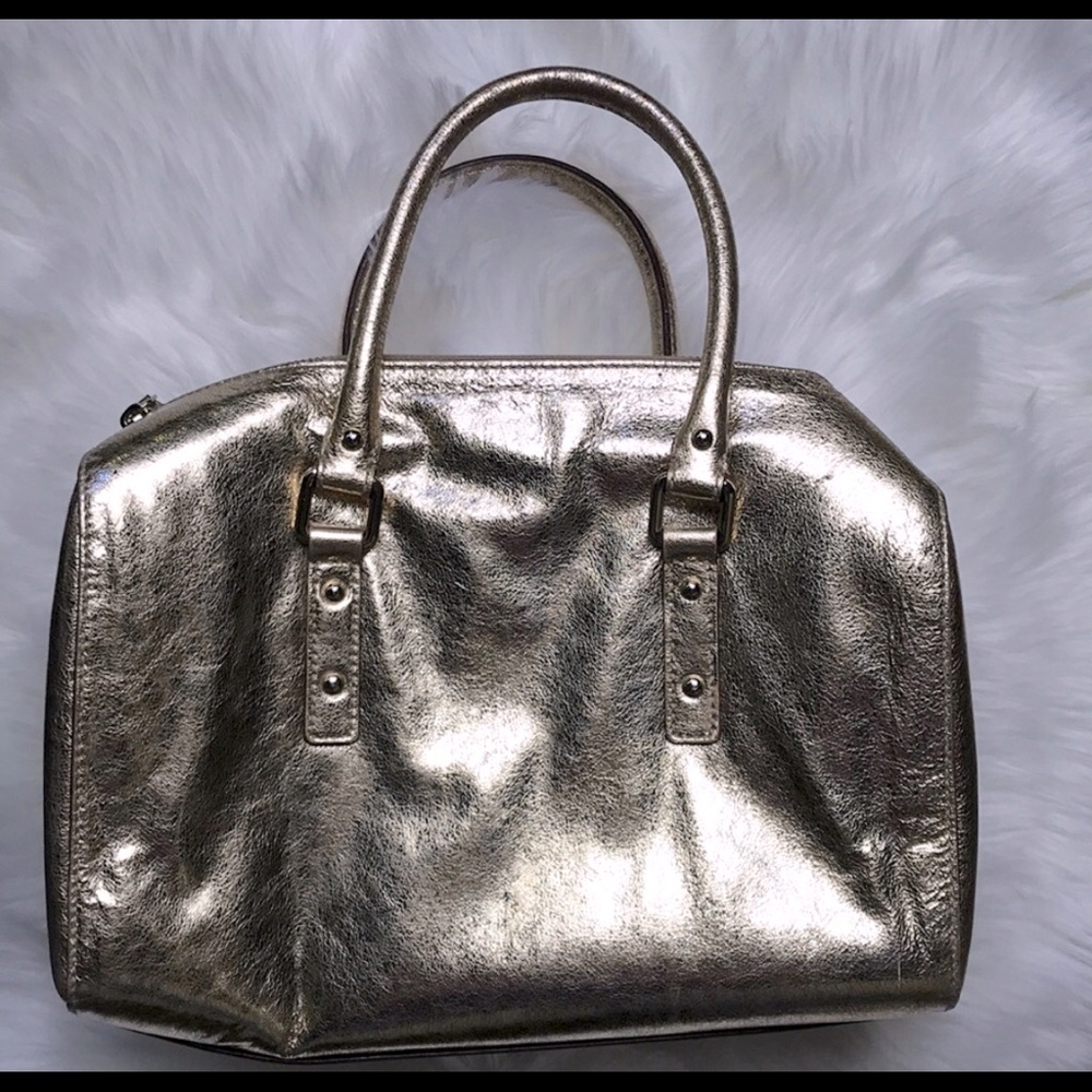 Kate Spade gold metallic satchel